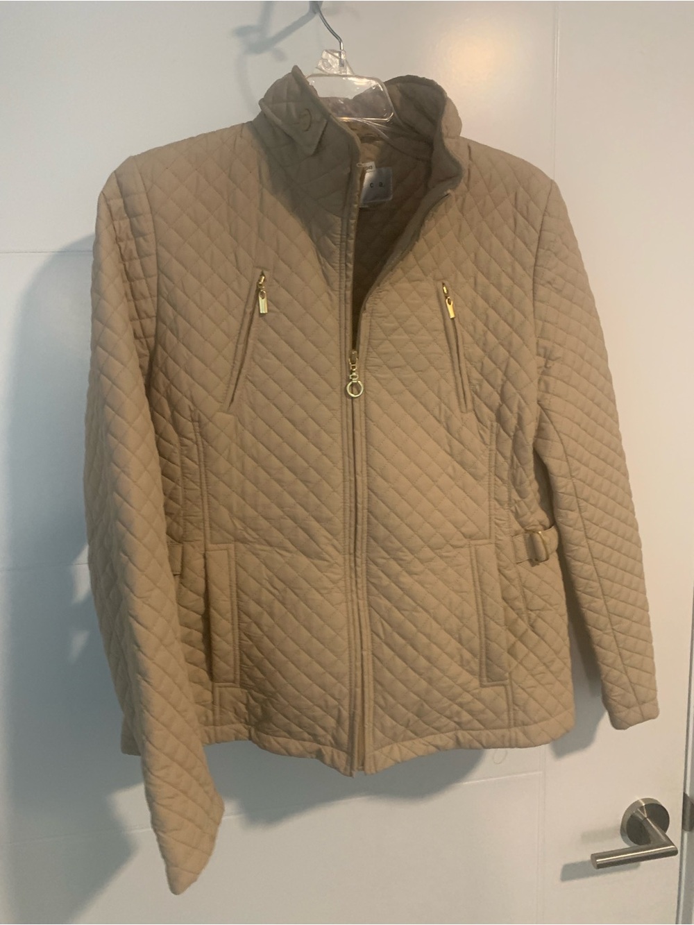 Quilted Women's Jacket in Tan Paula